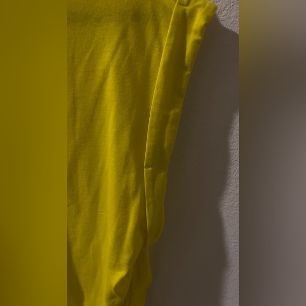 Zara Neon yellow rouched sided top - Picture 7 of 7